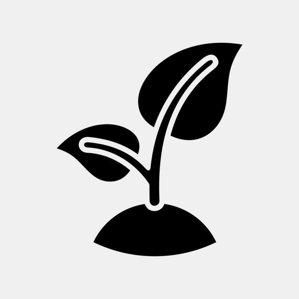 icono planta. ecología y ambiente elementos. íconos en glifo estilo. bueno para huellas dactilares, carteles, logo, infografía, etc. vector