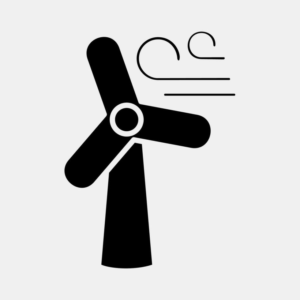 Icon wind turbine. Ecology and environment elements. Icons in glyph style. Good for prints, posters, logo, infographics, etc. vector
