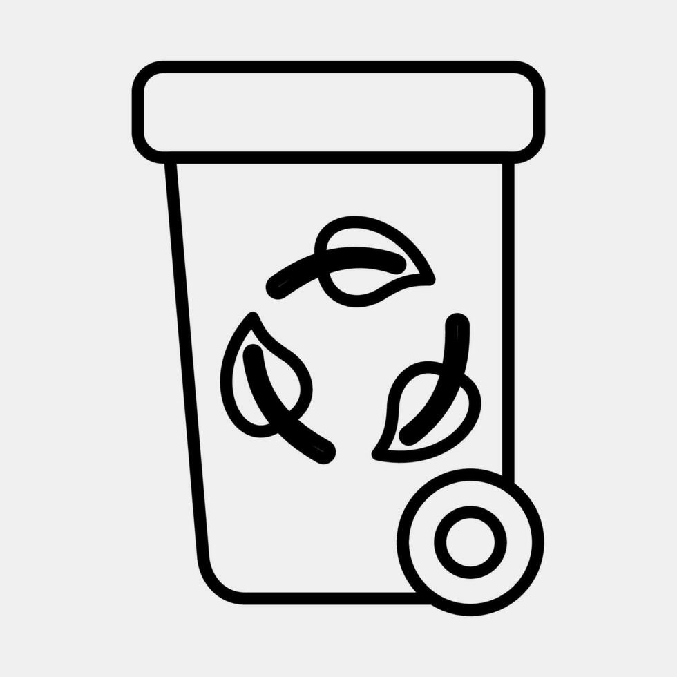 Icon recycle bin. Ecology and environment elements. Icons in line style. Good for prints, posters, logo, infographics, etc. vector