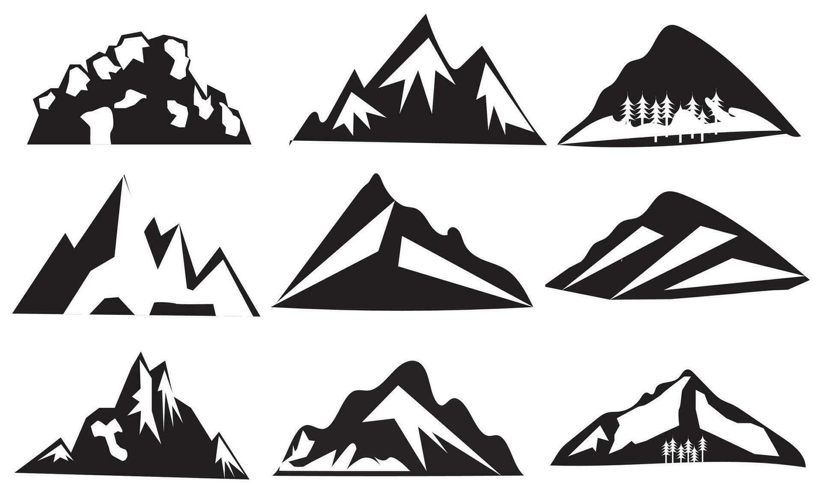 formas de montaña para logos vector