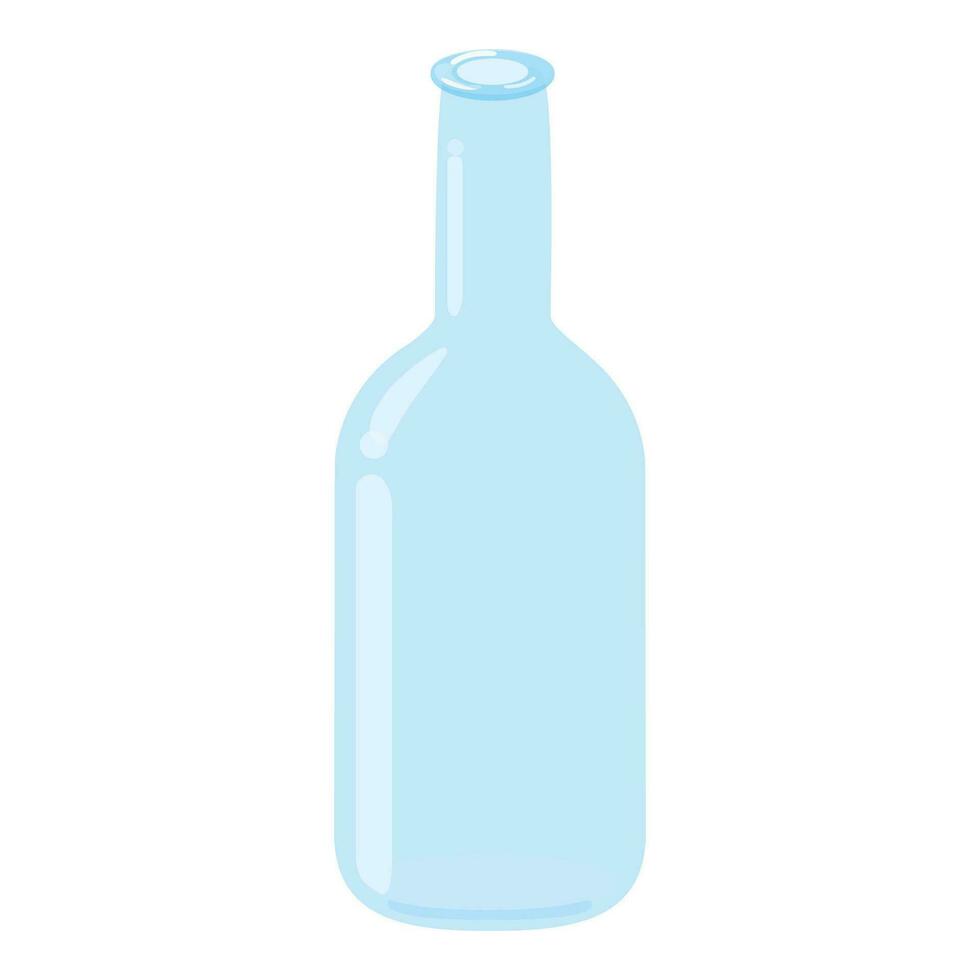 linda transparente azul vaso flor florero, frasco. aislado en blanco fondo, plano diseño, eps10 vector