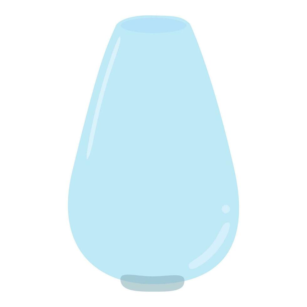 linda transparente azul vaso flor florero, frasco. aislado en blanco fondo, plano diseño, eps10 vector