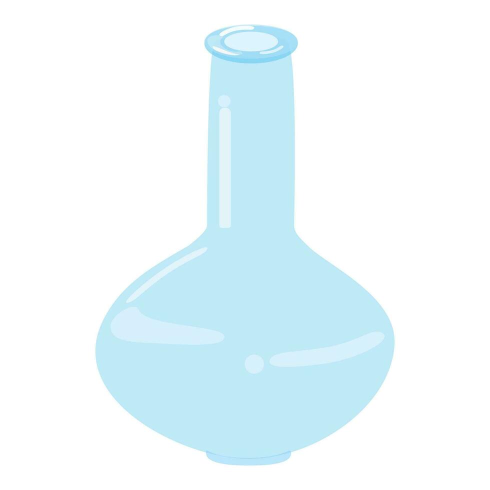 linda transparente azul vaso flor florero, frasco. aislado en blanco fondo, plano diseño, eps10 vector