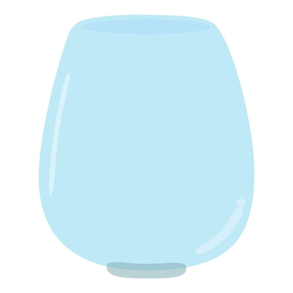 linda transparente azul vaso flor florero, frasco. aislado en blanco fondo, plano diseño, eps10 vector