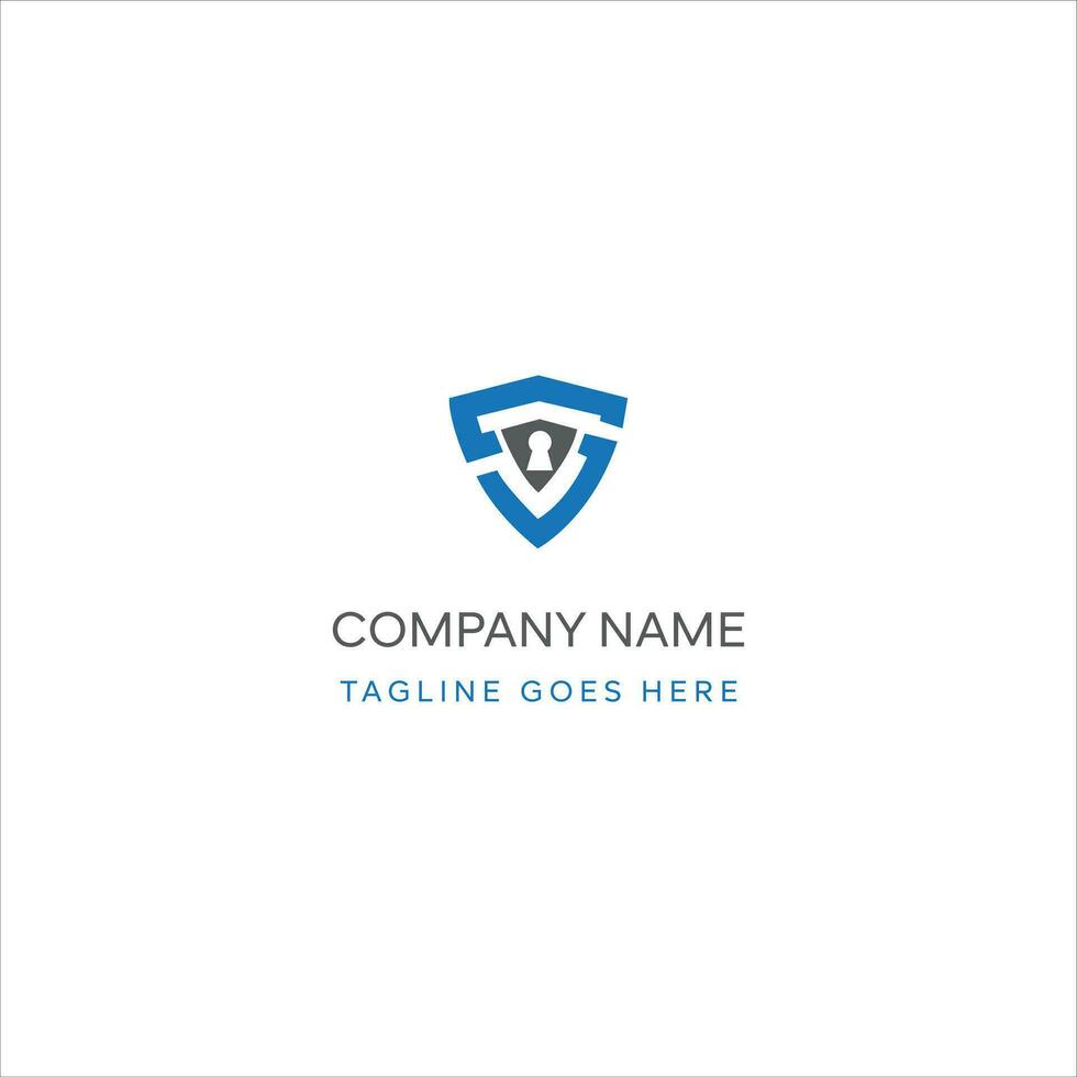 Color Letter S Shield with Keyhole inside. Security Logo Protection Symbol Vector Logo Design