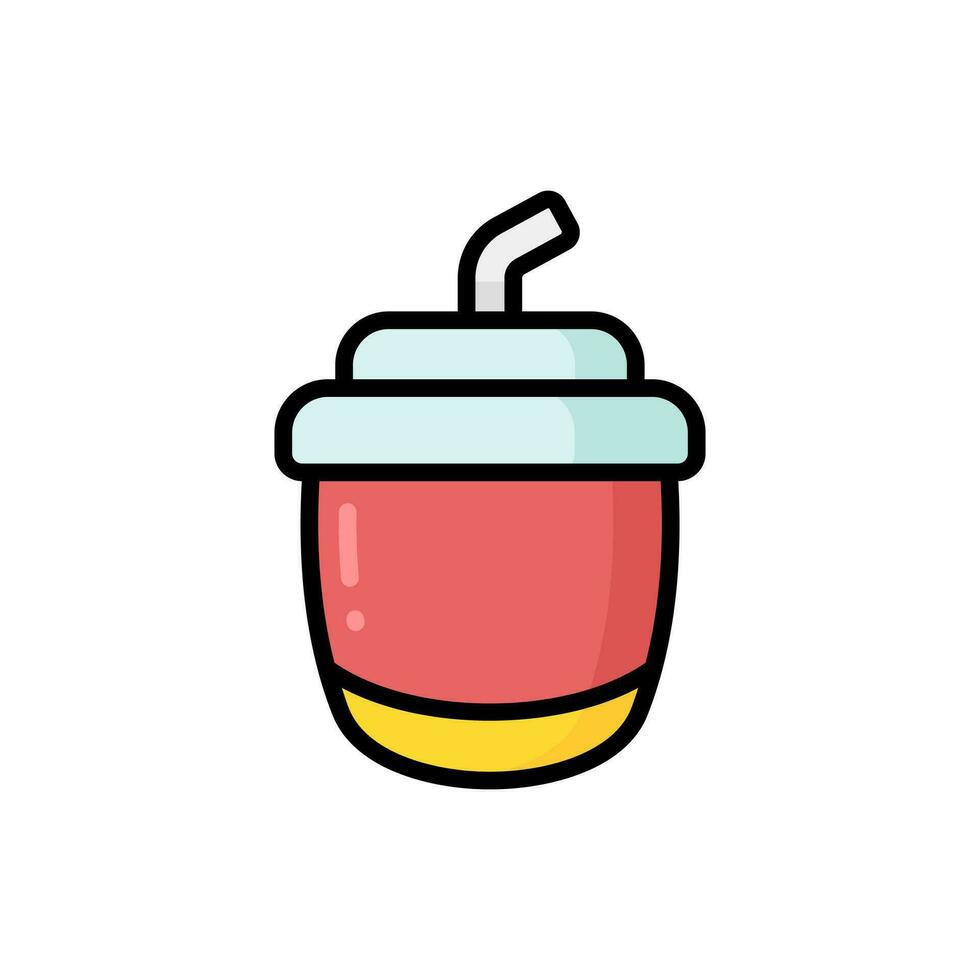 Simple Soft Drink lineal color icon. The icon can be used for websites, print templates, presentation templates, illustrations, etc vector