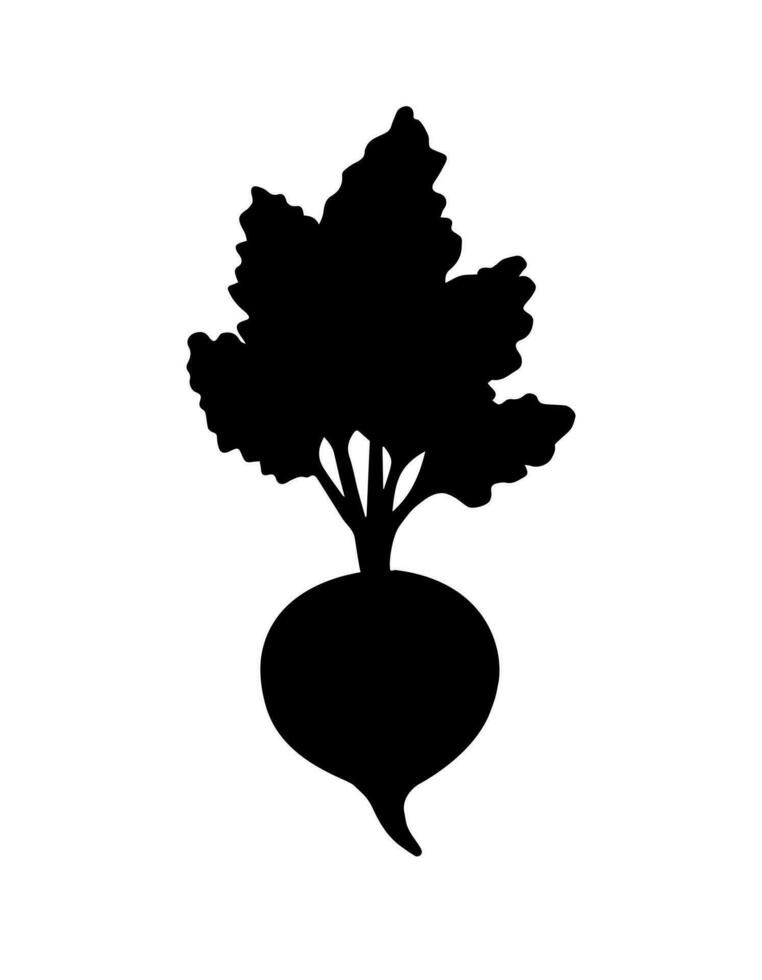 Vector flat black beet silhouette