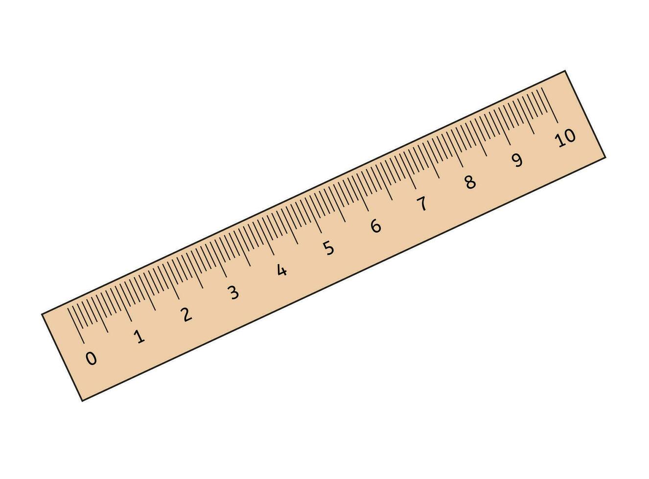 Vector black outline flat ruler icon