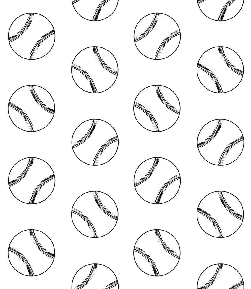 Vector seamless pattern of flat baseball balls