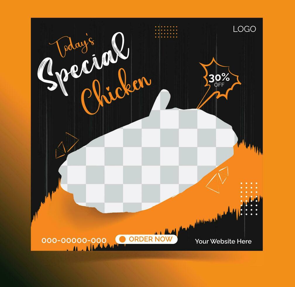Food and restaurant social media post templates that are editable vector
