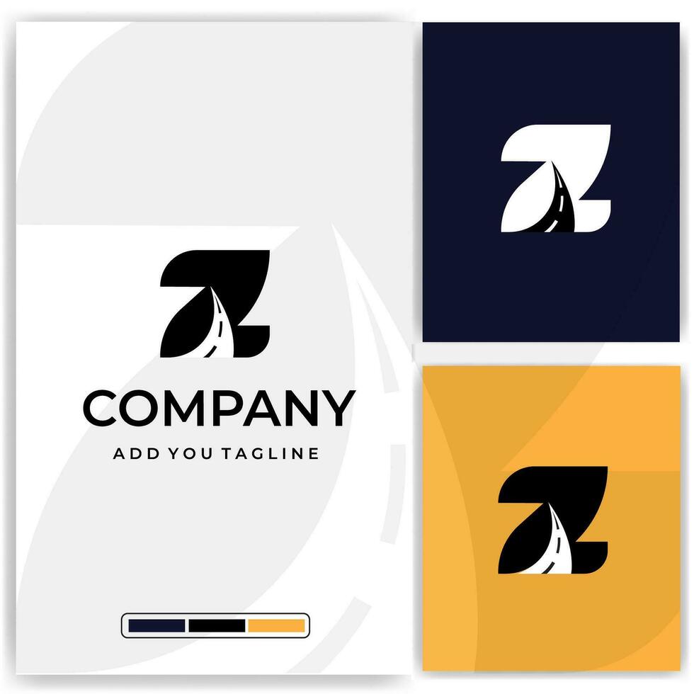 z logo design template with a sailboat vector