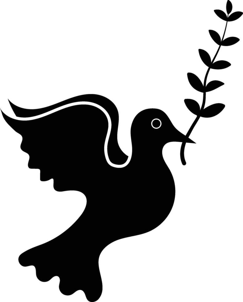 Hand Drawn Flying Dove, Bird Symbol Icon vector