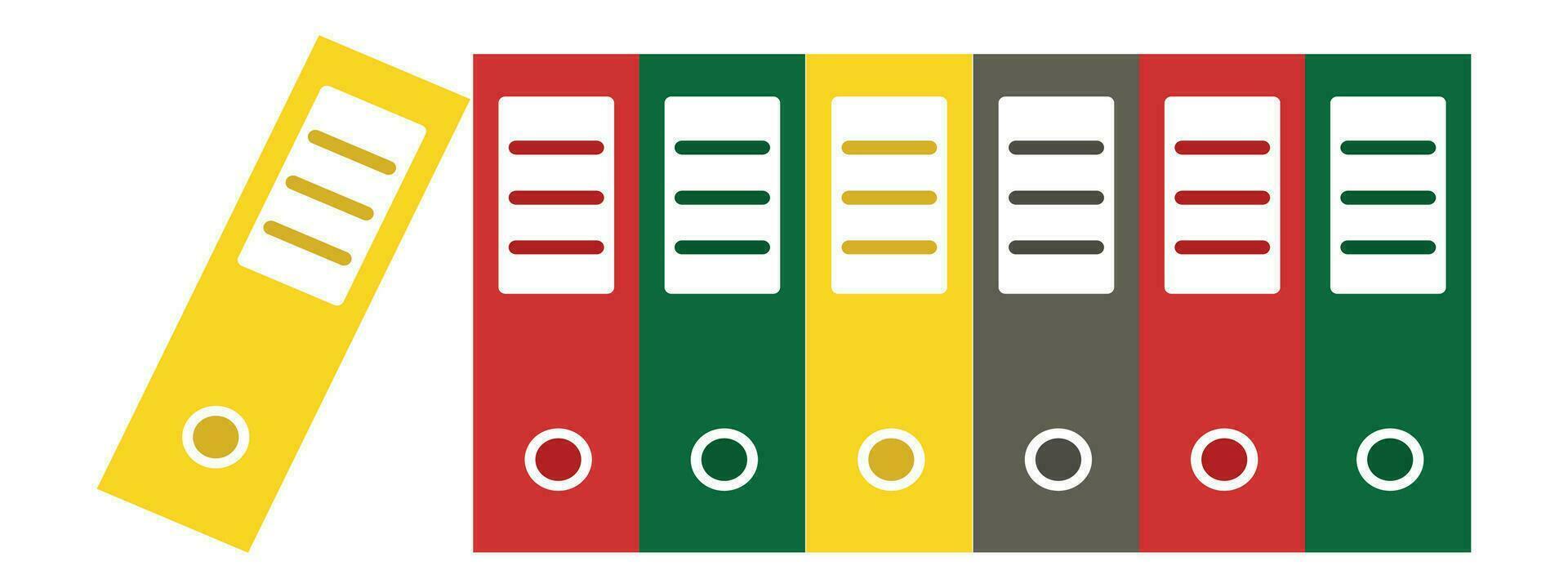oficina archivo icono en vector y archivo vector y amarillo , rojo y verde archivo icono y vector diseño ilustración de oficina mesa archivo