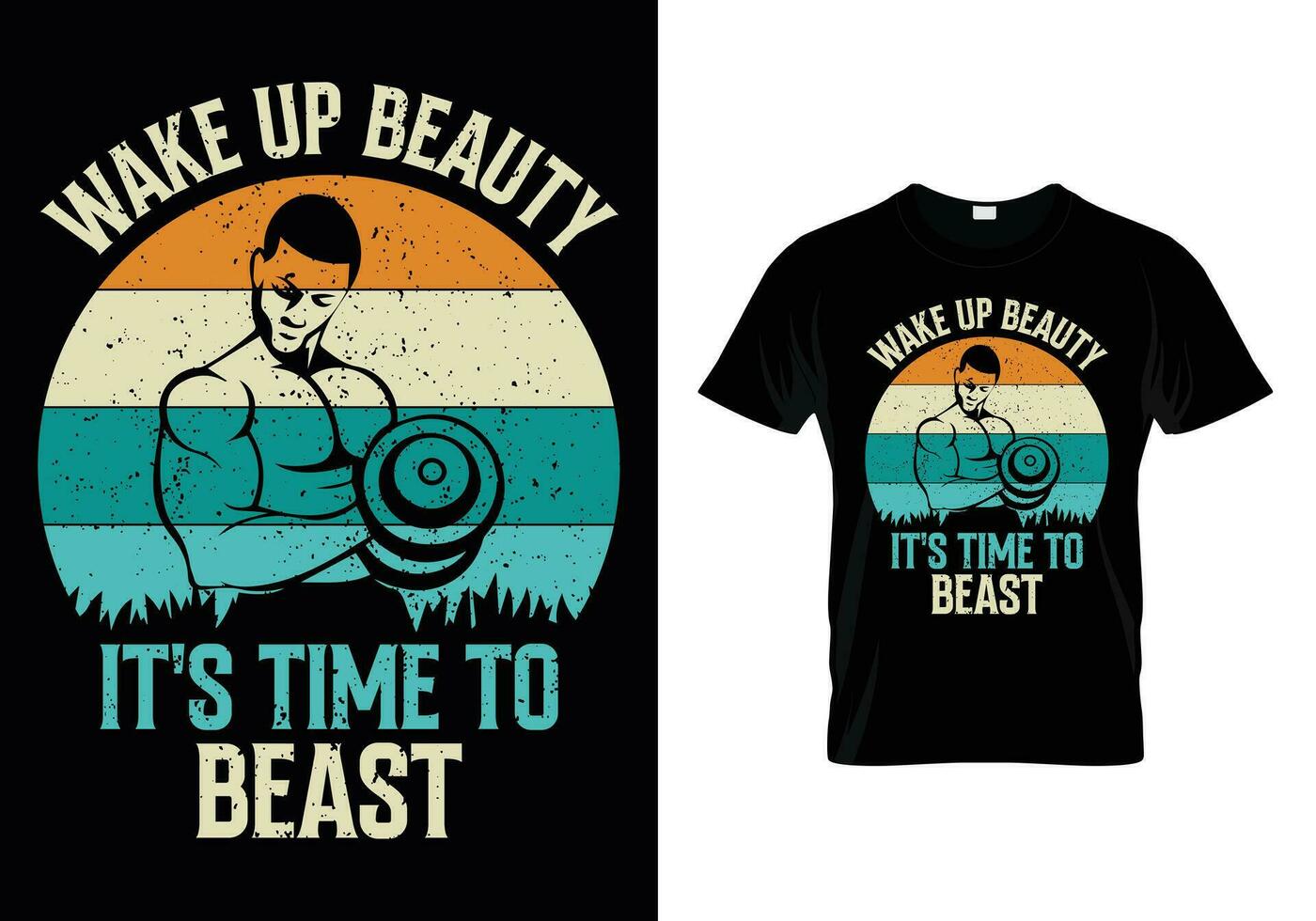 Wake Up Beauty It's Time To Beast vector