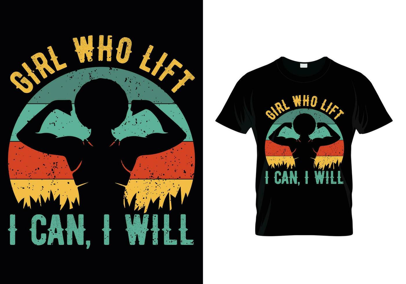 Girl Who Lift I Can I Will vector