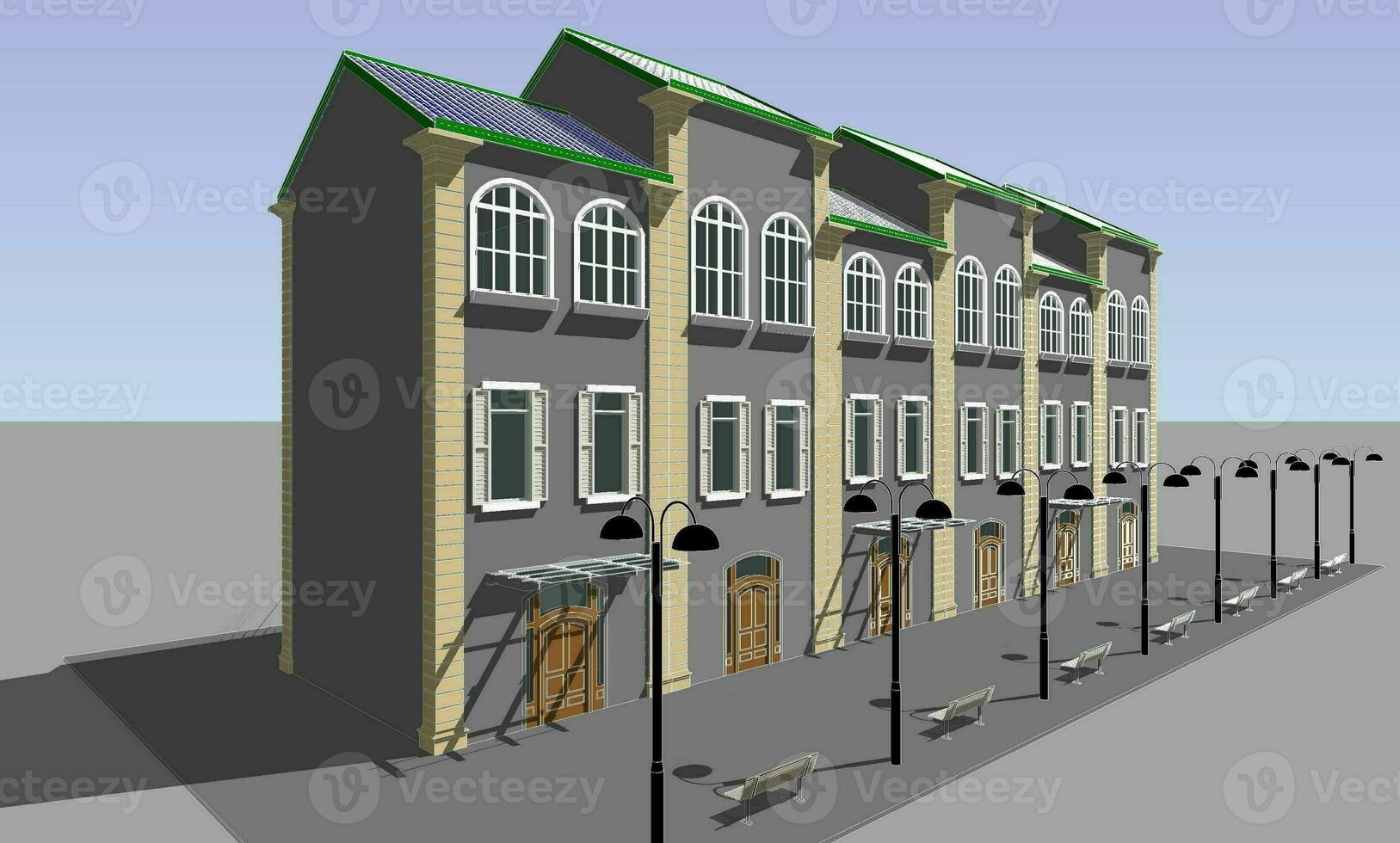 3D illustration of building project photo