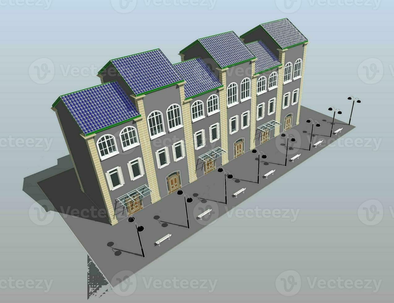 3D illustration of building project photo