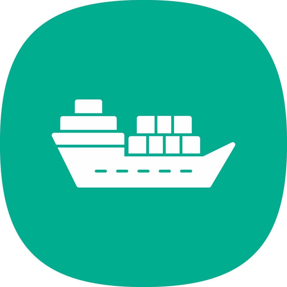 Cargo Ship Vector Icon Design