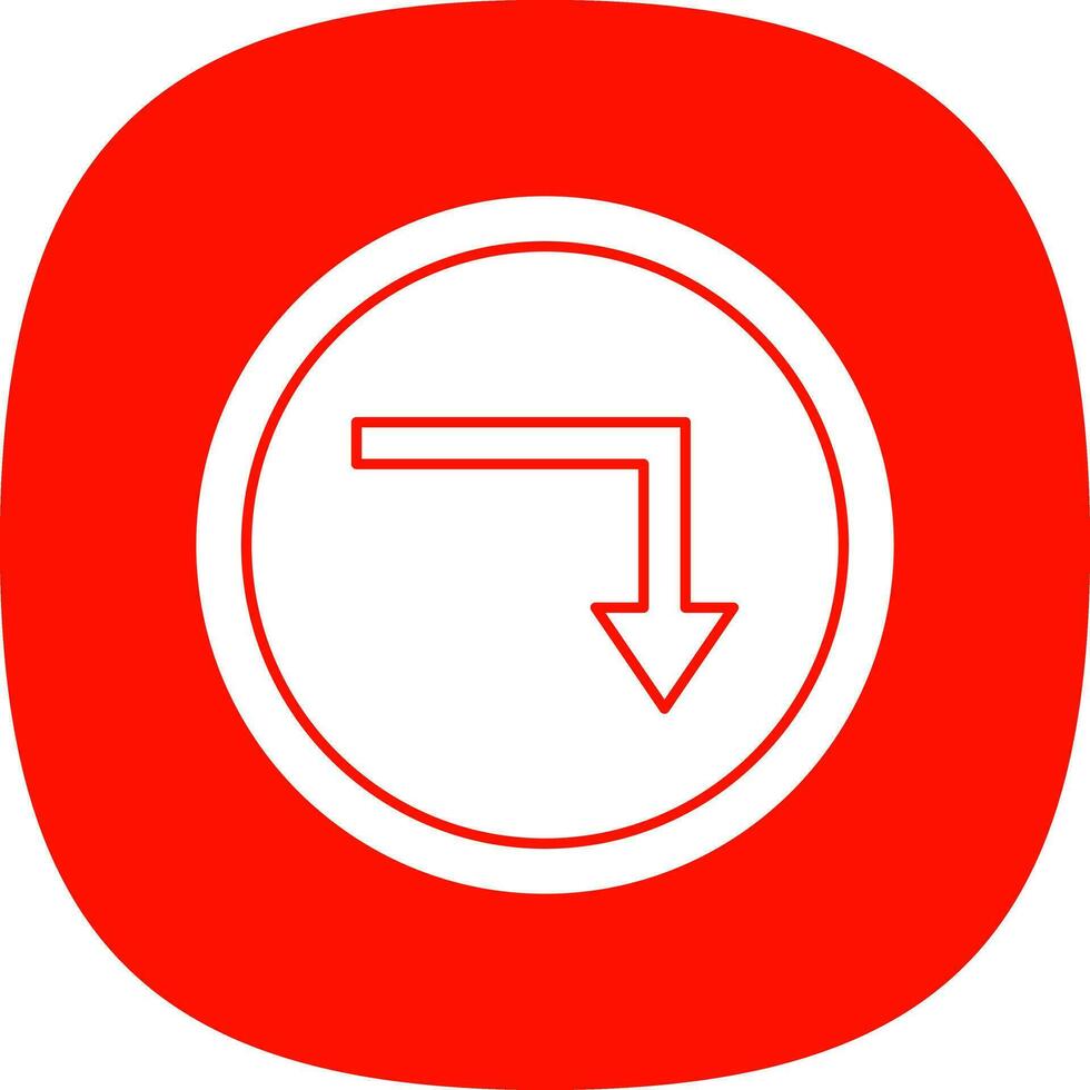 Turn Down Vector Icon Design
