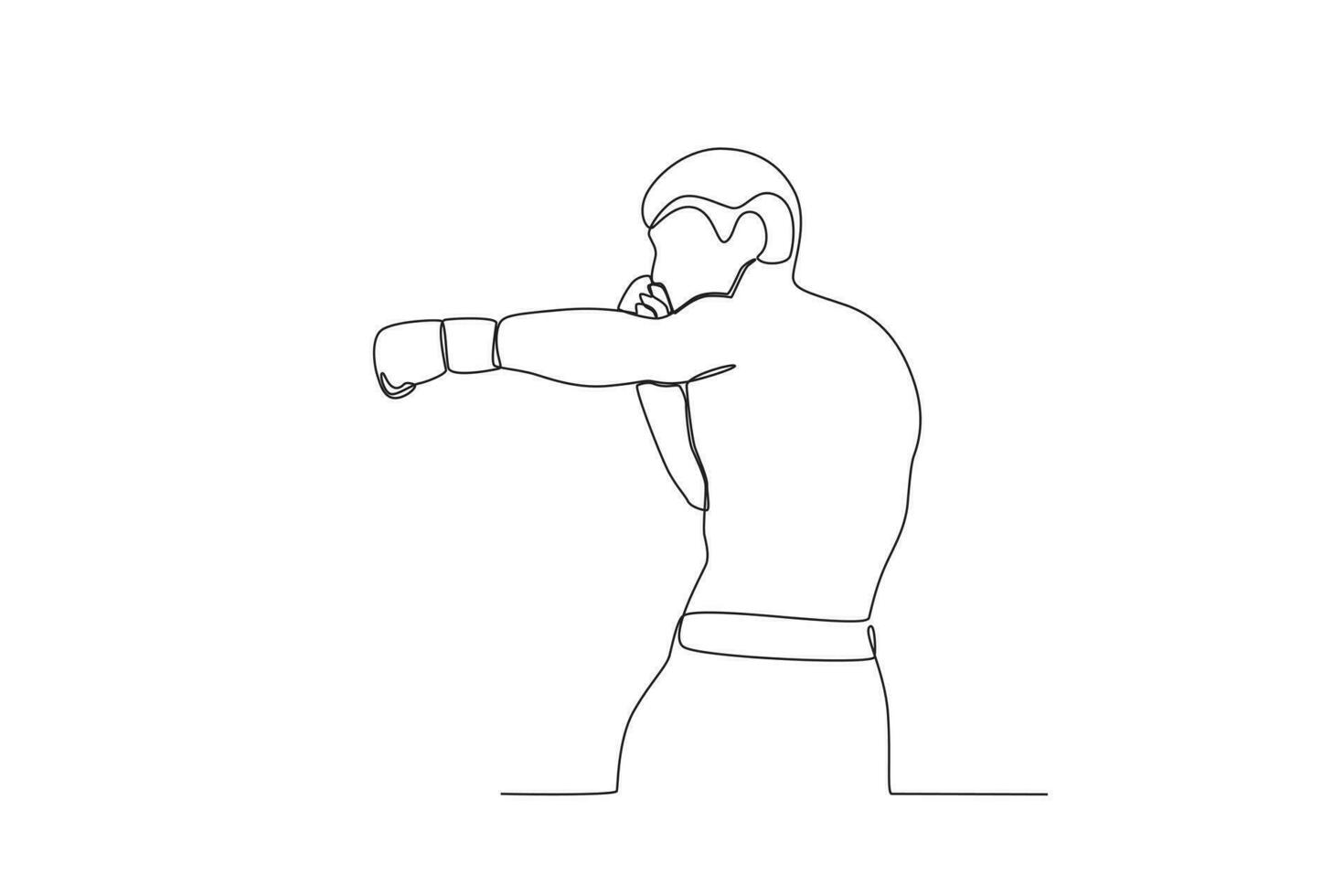 Back view of a man punching an opponent vector