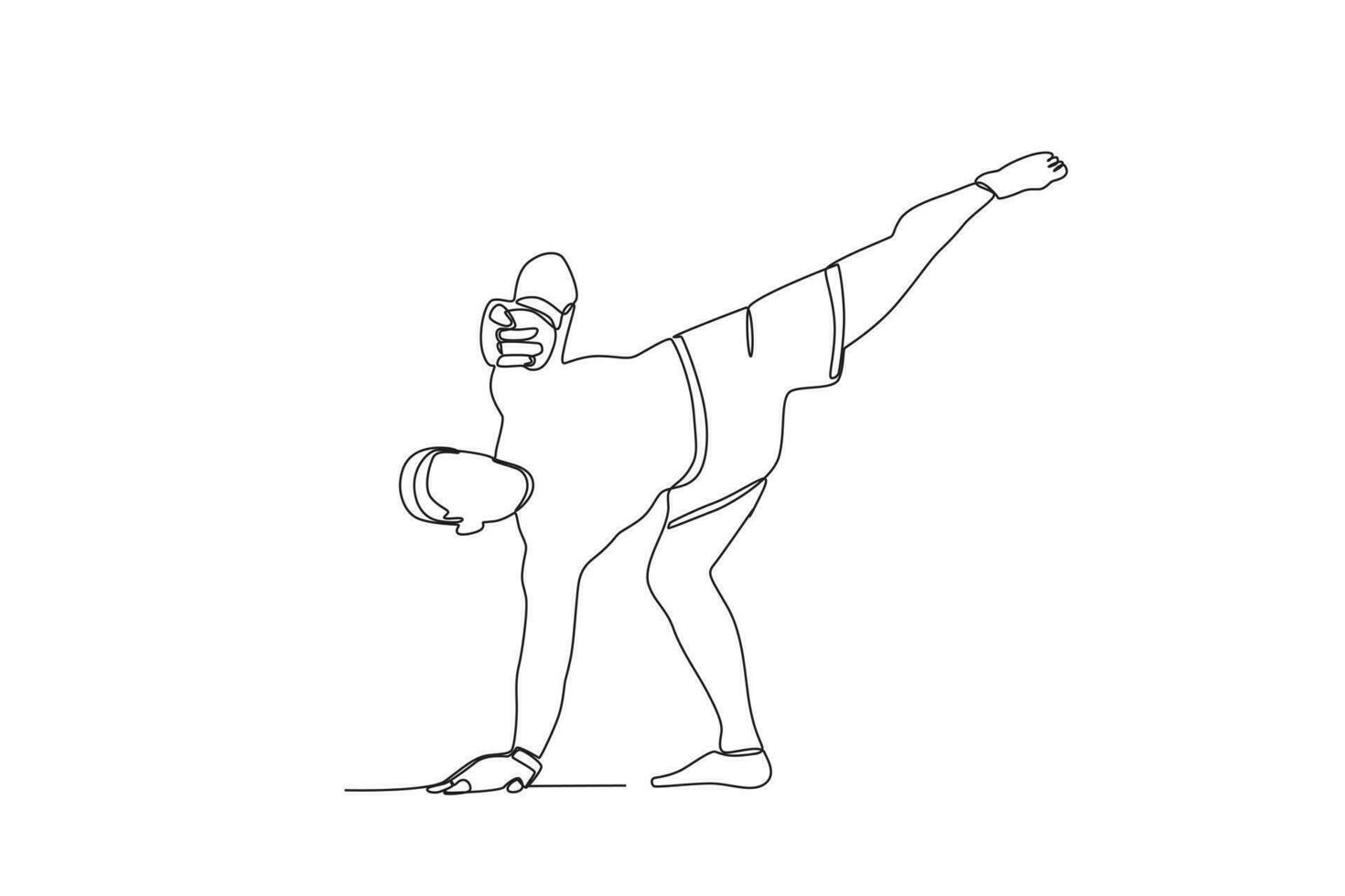 A fighter kicked his leg vector
