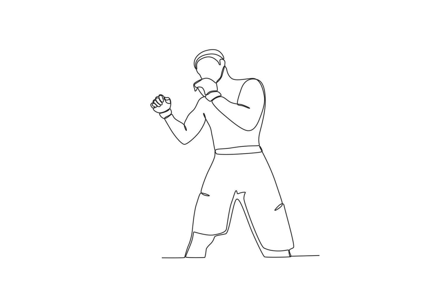 A man prepares to punch an opponent vector