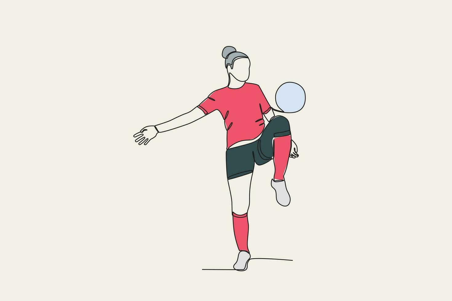 Color illustration of a woman receiving a ball vector