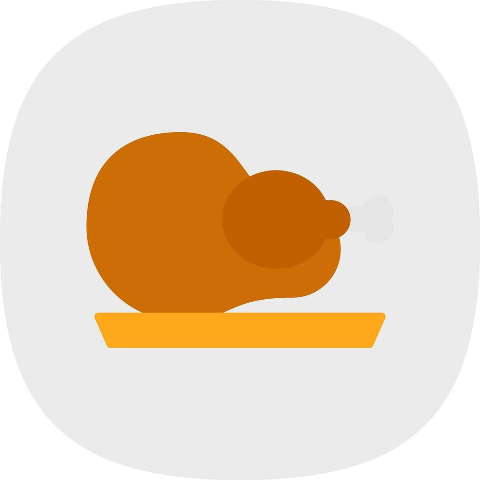 Roast Chicken Vector Icon Design