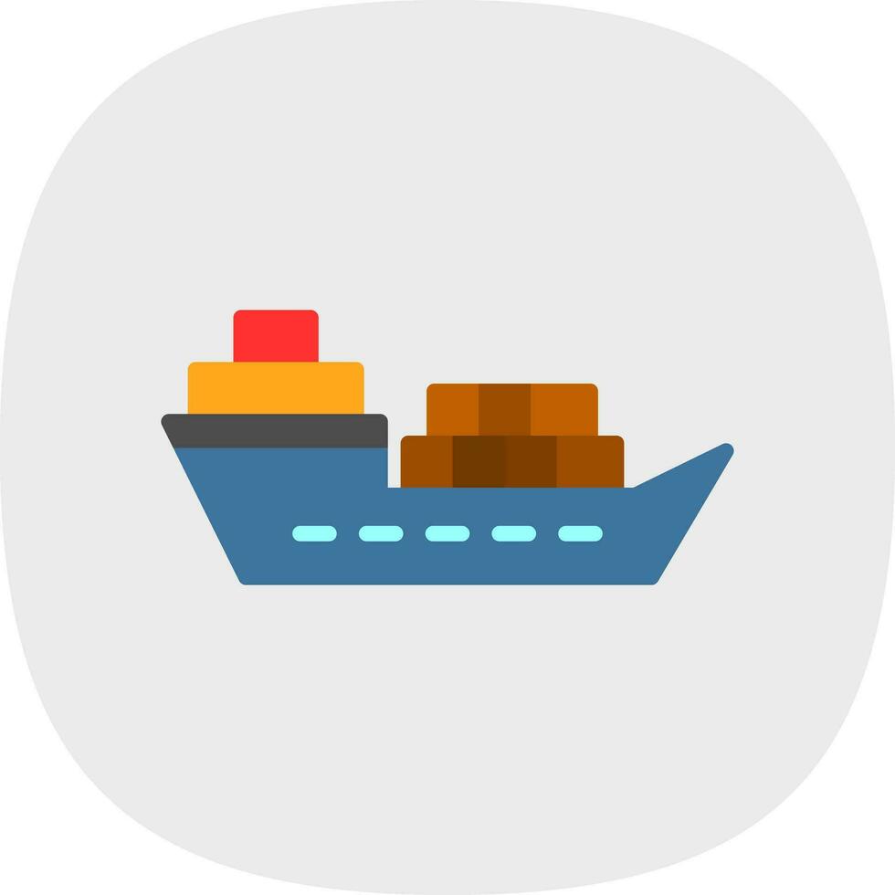 Cargo Ship Vector Icon Design