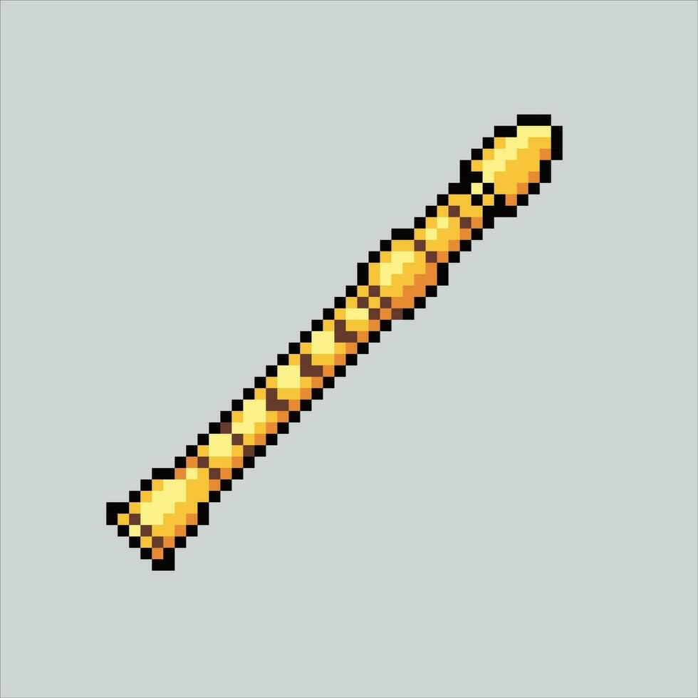 Pixel art illustration Flute. Pixelated Flute. Flute music icon pixelated for the pixel art game and icon for website and video game. old school retro. vector