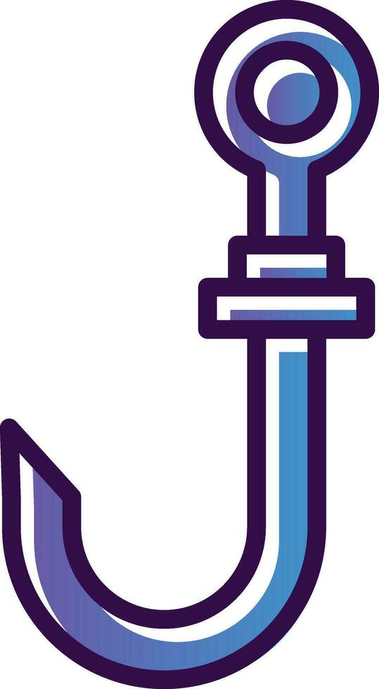 Fish Hook Vector Icon Design