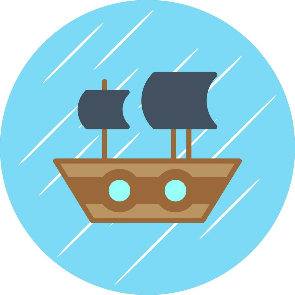 Pirate Ship Vector Icon Design
