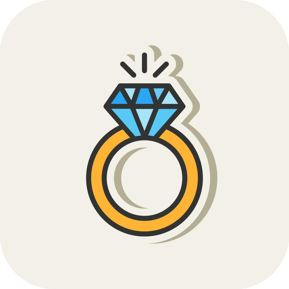 diseño de icono de vector de anillo de diamante