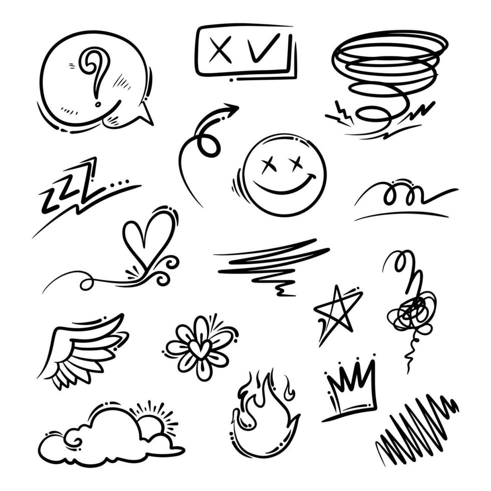 Doodle element vector set, for concept design.