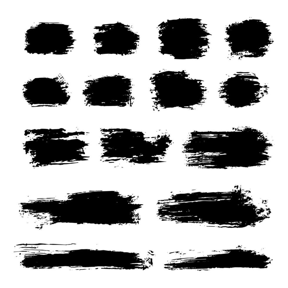 Black Distress Brushes. Grunge Texture. Splash Banner. vector illustration.