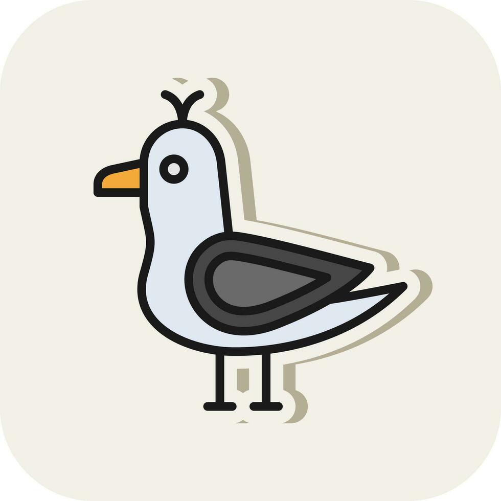 Seagull Vector Icon Design