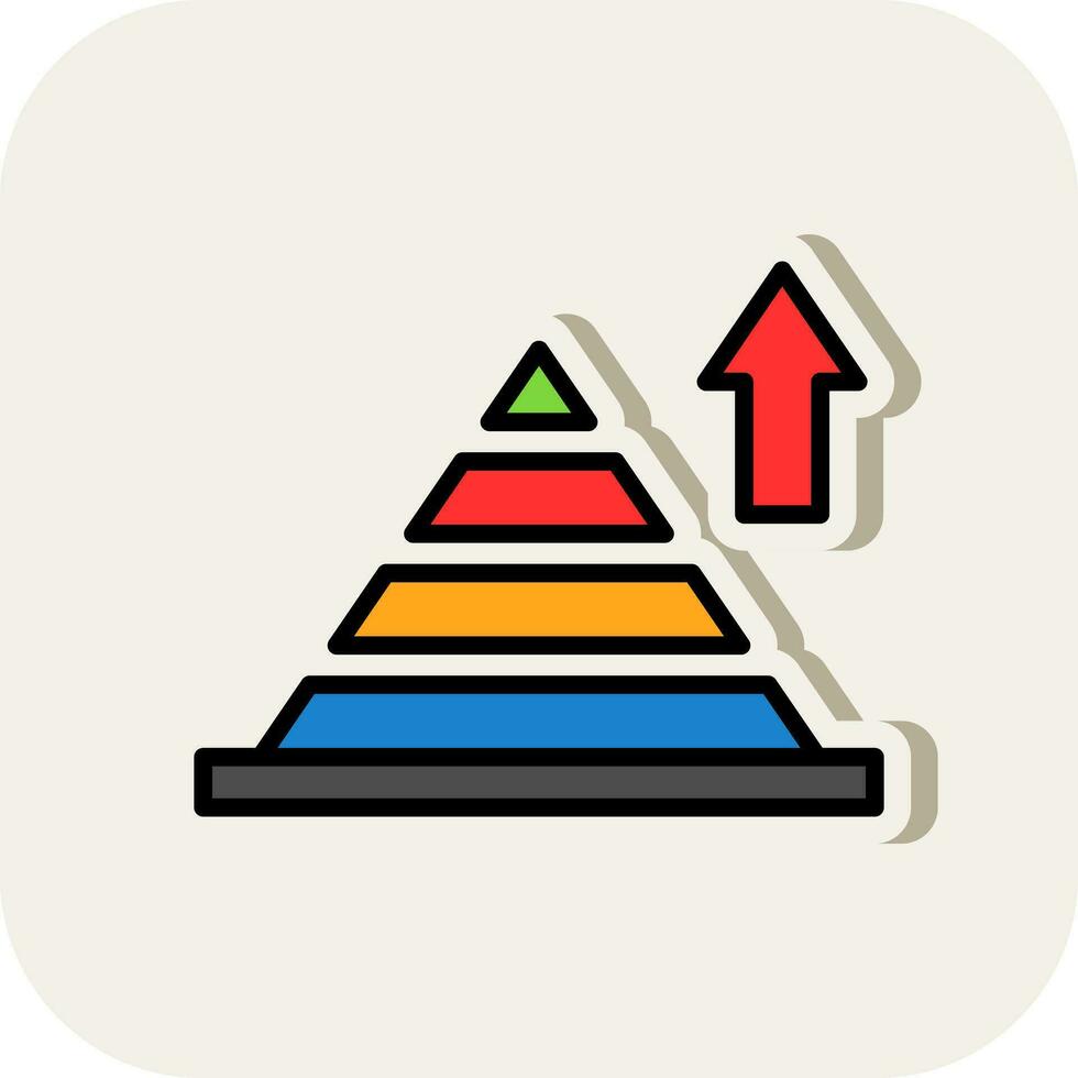 diseño de icono de vector de gráfico piramidal