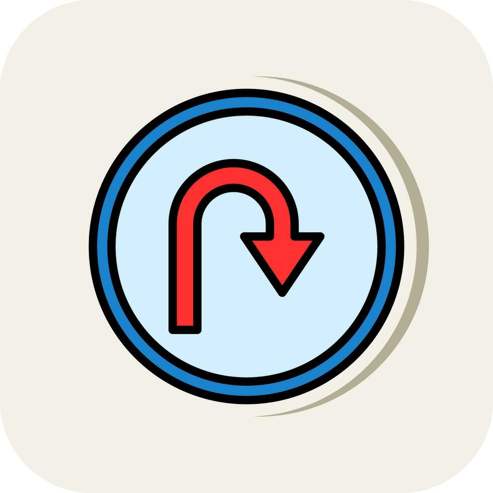 U Turn Vector Icon Design