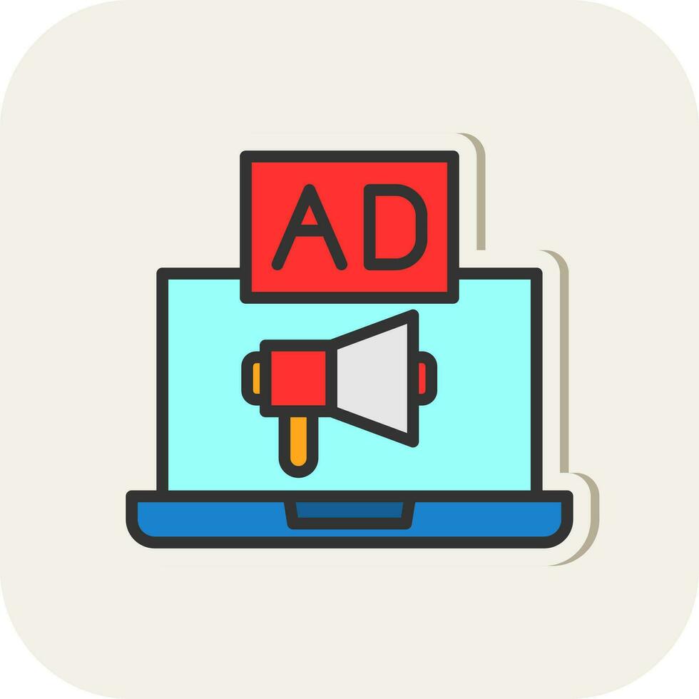 Online Advertising Vector Icon Design