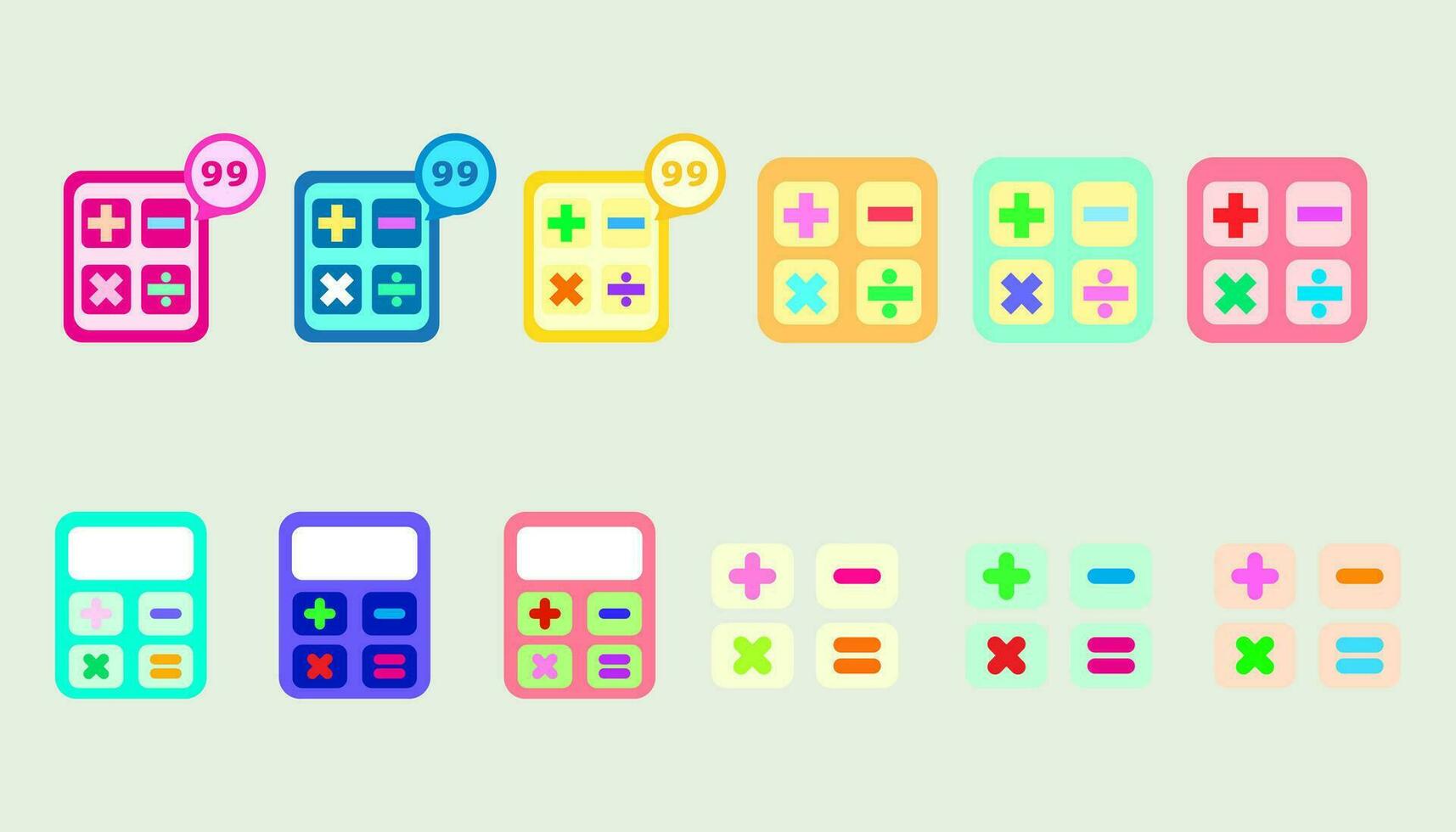 Collection Calculator symbol icon.Set of Calculator. vector