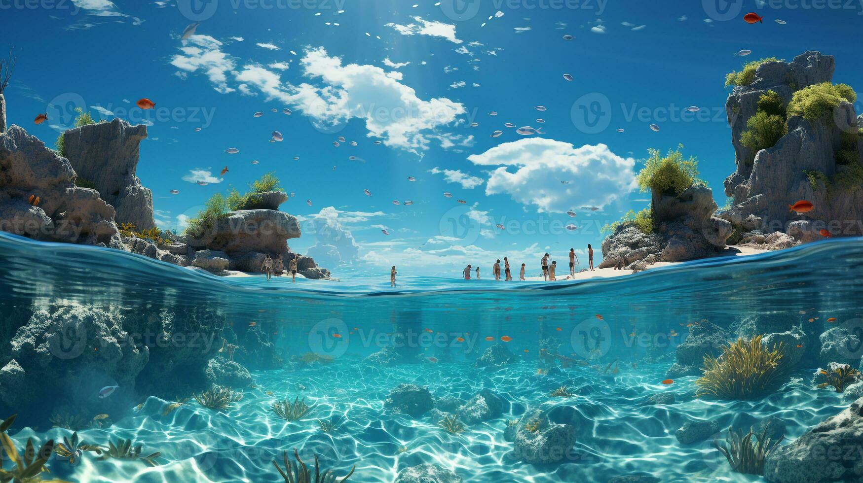 Background view of the beach and sea photo