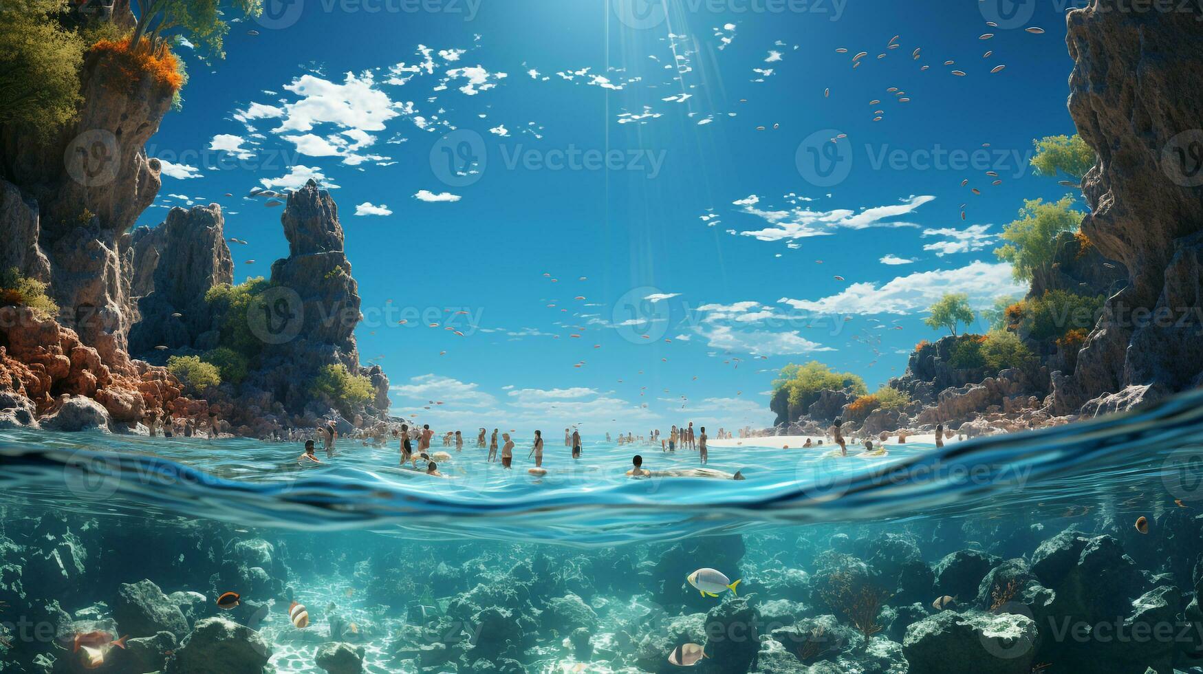 Background view of the beach and sea photo