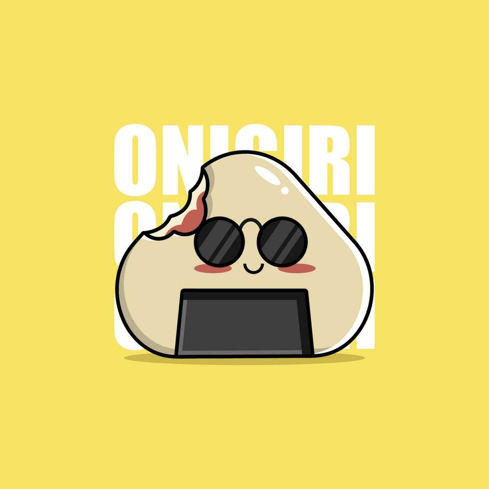 Cute Onigir Kawaii Character vector