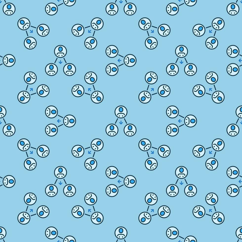 Social Behavior vector Sociology concept blue seamless pattern