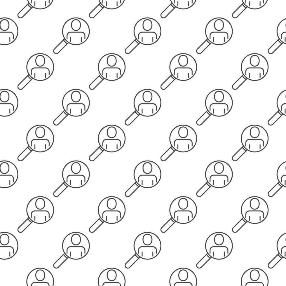 Magnifier with Man vector concept thin line seamless pattern