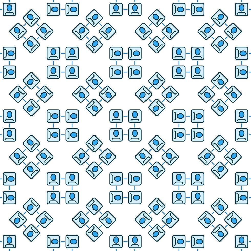 People Sociology Science vector blue seamless pattern