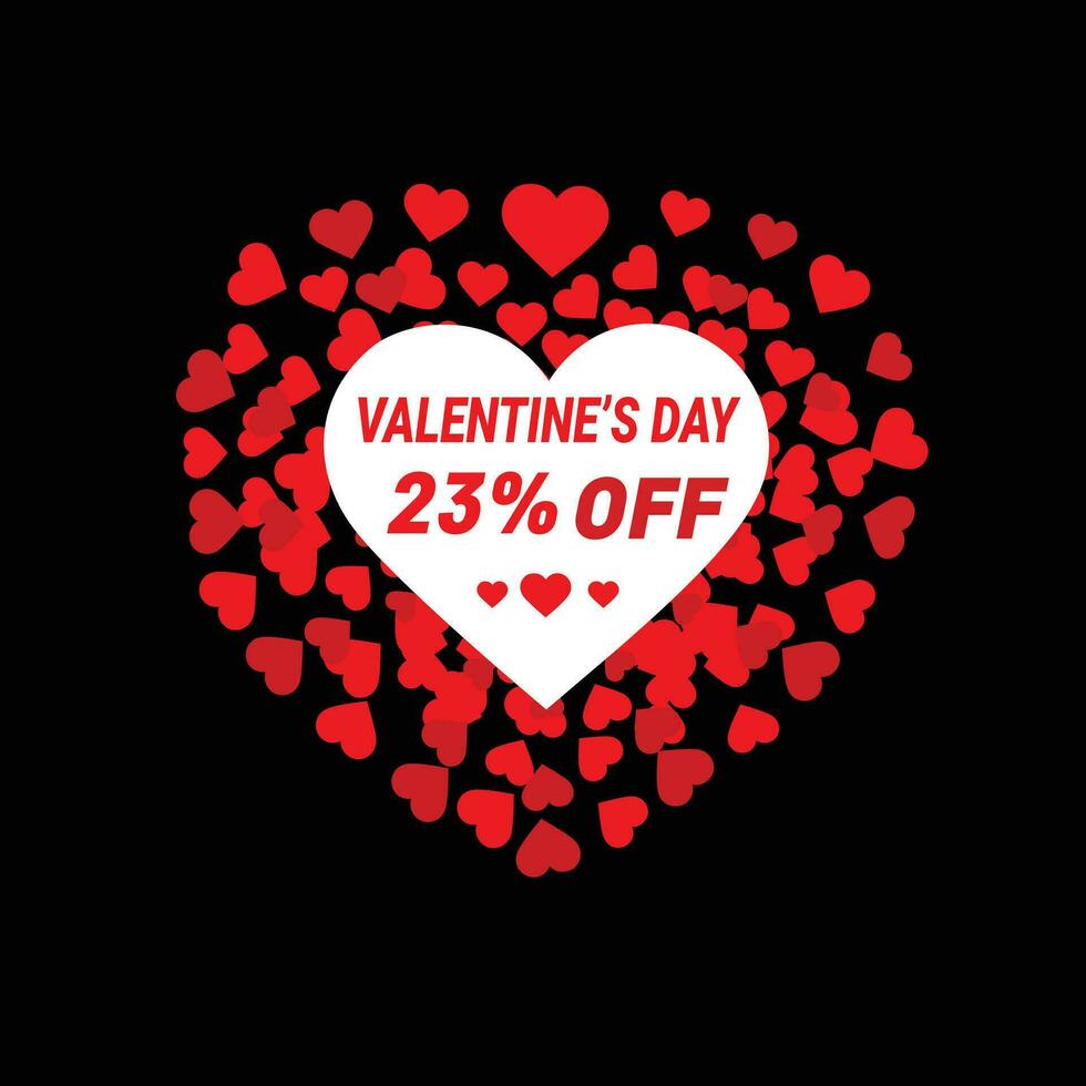 23 percent off sale valentines day vector