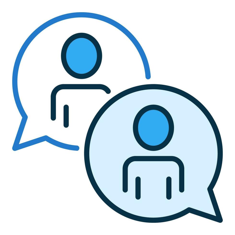 Speech Bubble with People vector Talking concept blue icon