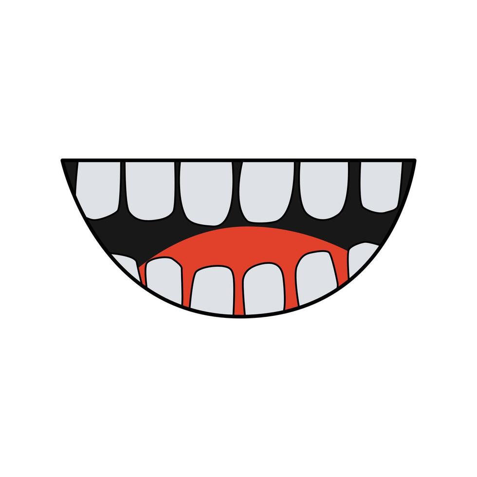 A Smile in Cute Halloween Cartoon theme Vector isolated on white background