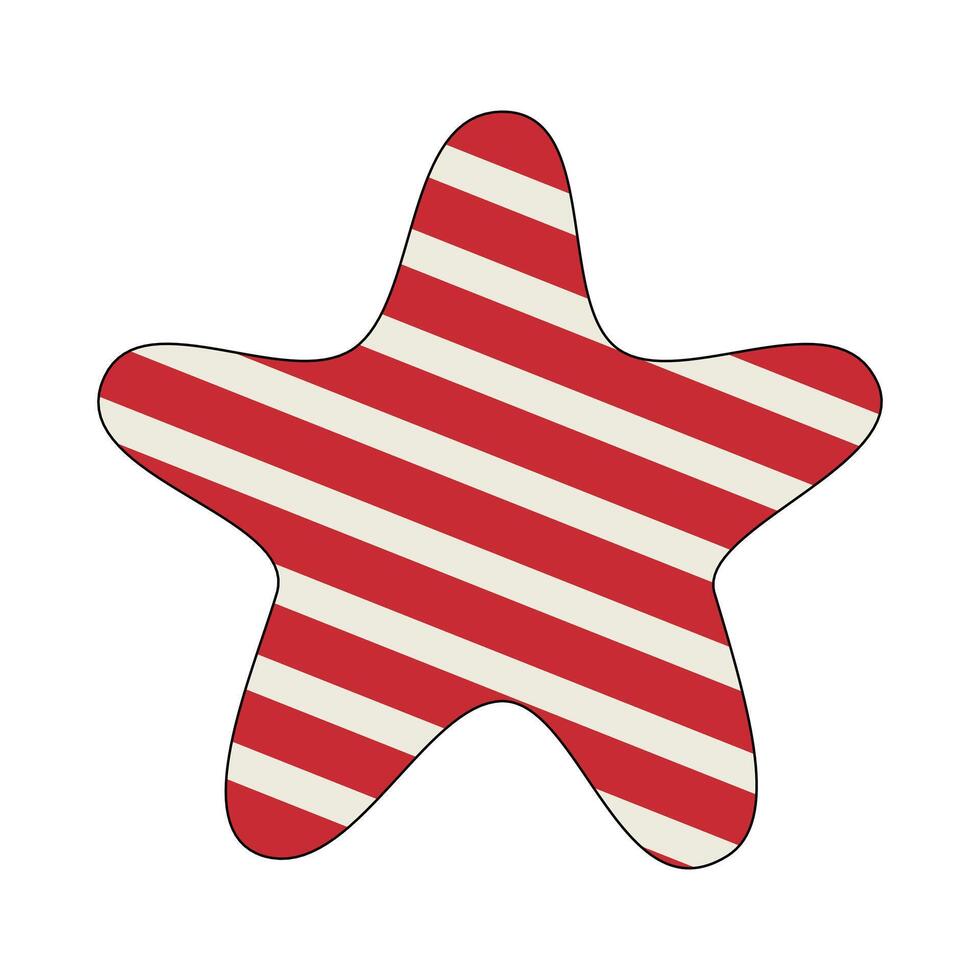 A Christmas Ornament Star 2 Vector isolated on white background in a minimal xmas concept